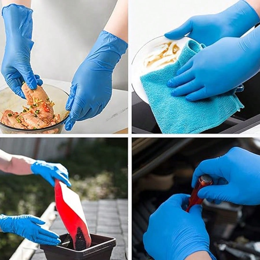 Nitrile Mechanic Glove - 100개입 헤비듀티 니트릴 일회용 장갑, 파우더