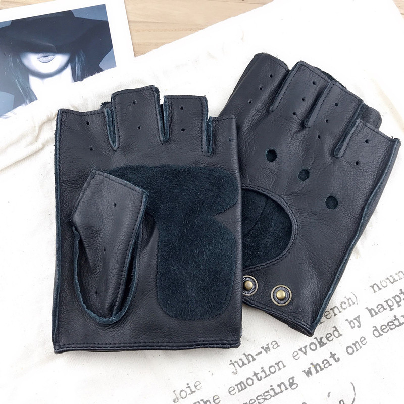 오토바이 레트로 기관차 스타일 소가죽 하프 핑거 남성용 - Leather Driving Glove 리뷰 및 가격