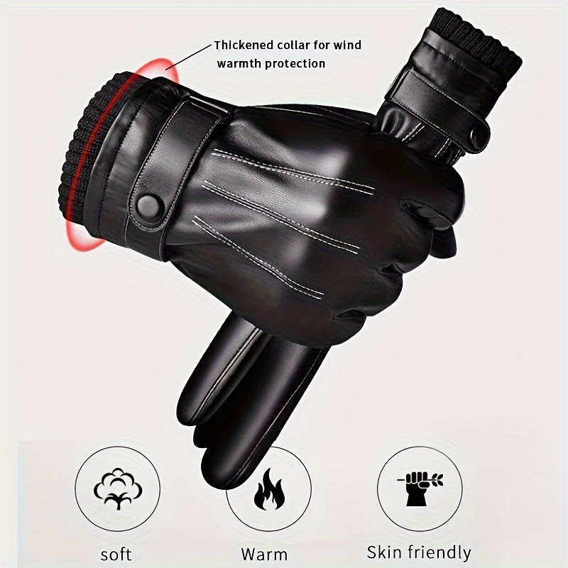 1쌍 겨울 장갑 따뜻한 운전 오토바이 풀핑거 블랙 라이 - Leather Driving Glove 리뷰 및 가격