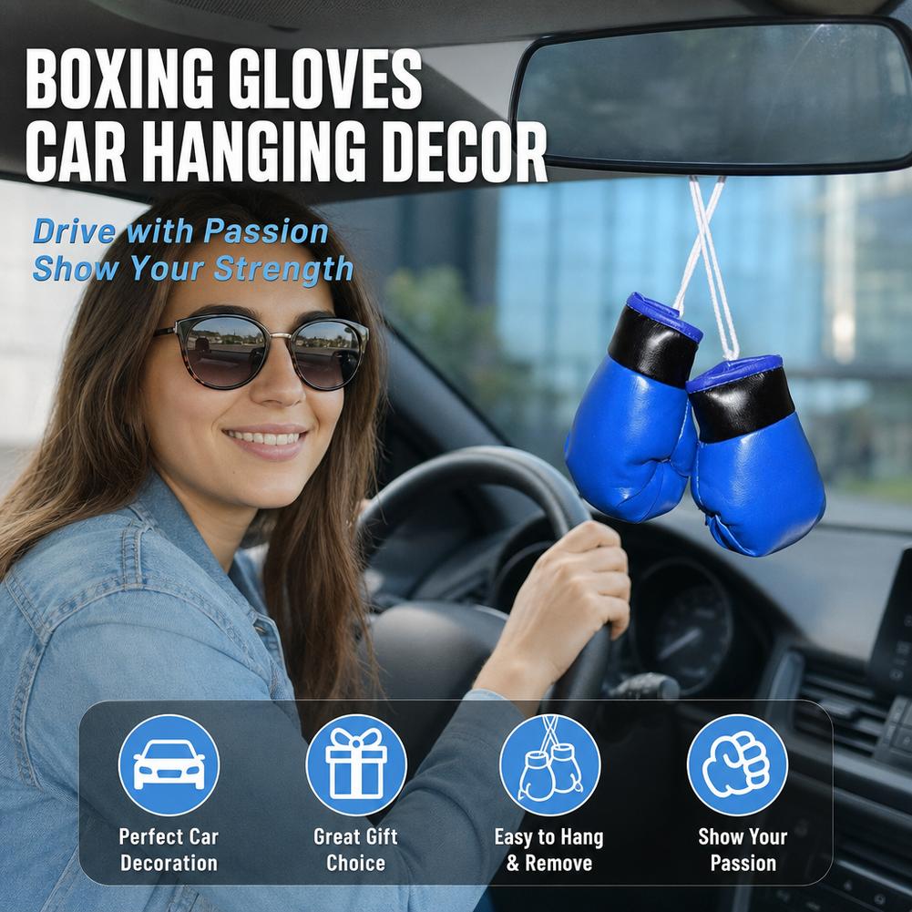 미니 복싱 글러브 자동차 백미러 장식용 블루 가죽 장식 - Leather Driving Glove 리뷰 및 가격