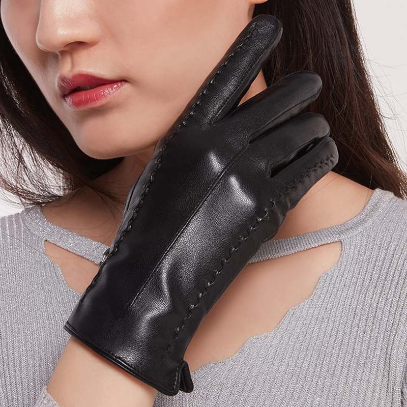 여성용 양가죽 장갑 겨울 따뜻한 플러스 벨벳 짧은 얇은 - Leather Driving Glove 리뷰 및 가격